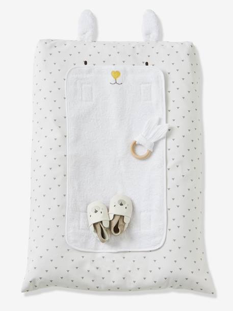 Housse matelas à langer personnalisable Lapin blanc imprimé 2 - vertbaudet enfant 