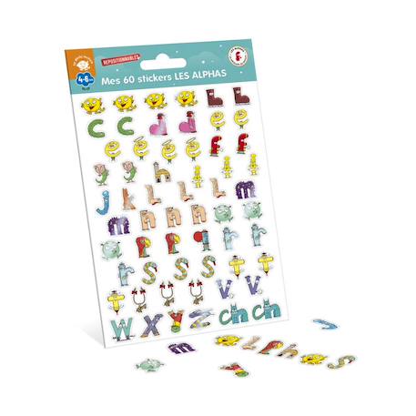 60 stickers 3d repositionnables les alphas - jouet éducatif pour enfants MULTICOLORE 2 - vertbaudet enfant 