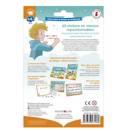 60 stickers 3d repositionnables les alphas - jouet éducatif pour enfants MULTICOLORE 3 - vertbaudet enfant 
