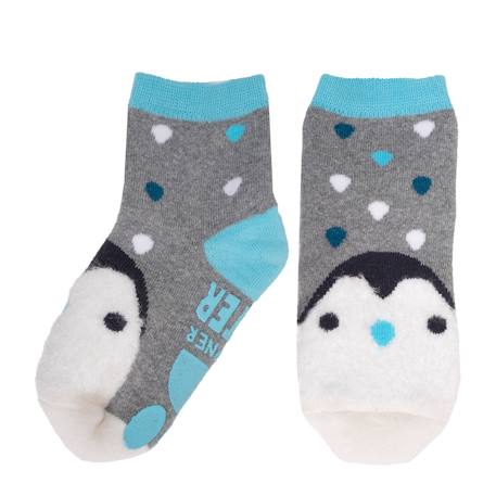 Chaussettes antidérapantes enfant gris 1/4 ans Gris chiné 2 - vertbaudet enfant 