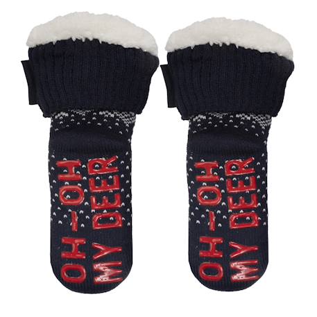 Chaussettes fourrées enfant noël marine 1/8 ans Marine 3 - vertbaudet enfant 