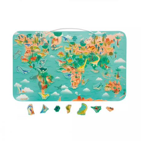 Planisphère magnétique dino Multicolore 2 - vertbaudet enfant 