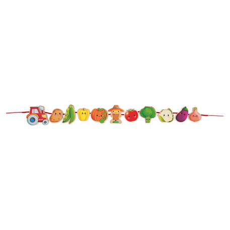 Perles à enfiler en bois fsc légumes Multicolore 5 - vertbaudet enfant 