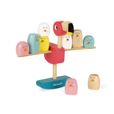 Jeu d'équilibre flamant rose en bois fsc Multicolore 1 - vertbaudet enfant 