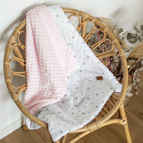 Couverture réversible et ultra douce stella Bleu+Camel+Écru+Gris+Rose+Vert 18 - vertbaudet enfant 