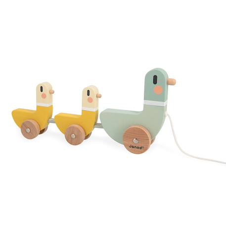 Jeu à tirer en bois fsc, 3 canards Vert/jaune 1 - vertbaudet enfant 