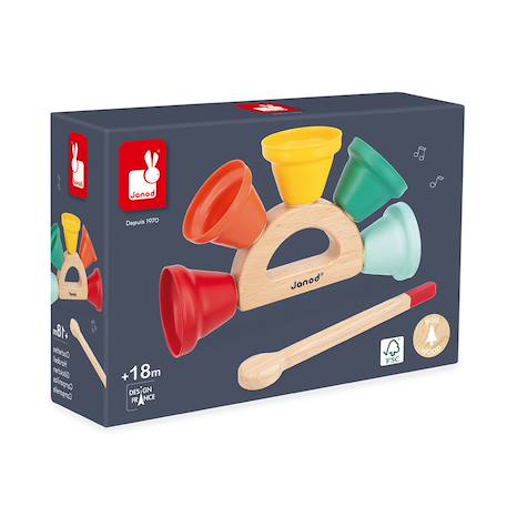 Clochettes en métal, 5 sons différents Multicolore 5 - vertbaudet enfant 