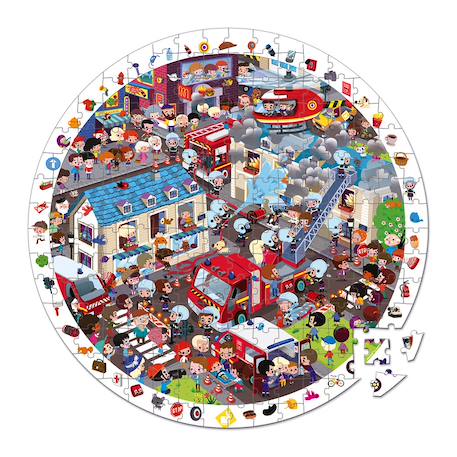 Puzzle d'bservation les pompiers 208 pièces Multicolore 2 - vertbaudet enfant 