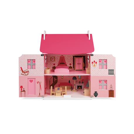 Maison de poupées en bois 11 accessoires Rose 3 - vertbaudet enfant 