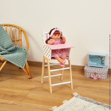 Chaise haute poupées et poupons candy chic Blanc / rose 2 - vertbaudet enfant 