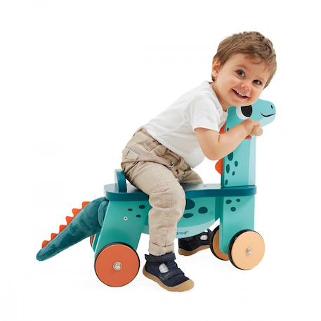Porteur dino portosaurus en bois fsc Bleu 4 - vertbaudet enfant 