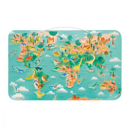 Planisphère magnétique dino Multicolore 1 - vertbaudet enfant 