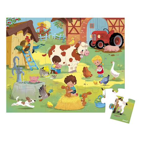 Puzzle une journée à la ferme 24 pièces Multicolore 2 - vertbaudet enfant 