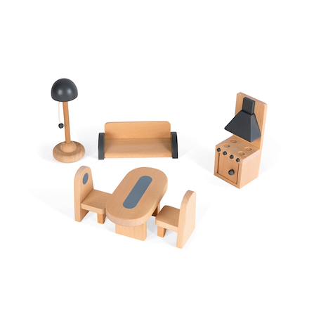 Maison de poupées en bois 11 accessoires Rose 5 - vertbaudet enfant 