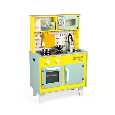 Grande cuisine en bois happy days Bleu / jaune 1 - vertbaudet enfant 