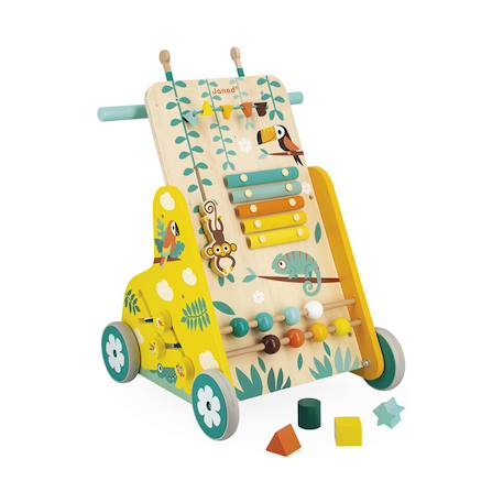 Chariot de marche en bois tropik Multicolore 1 - vertbaudet enfant 