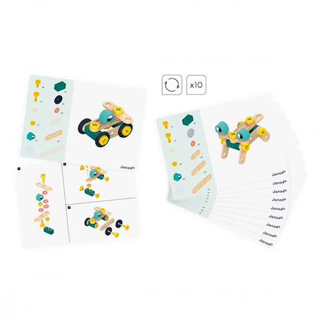 Jeu de construction en bois, baril 50 pcs Multicolore 4 - vertbaudet enfant 