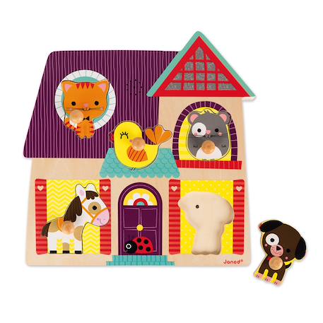 Puzzle musical compagnons 5 pièces Multicolore 1 - vertbaudet enfant 