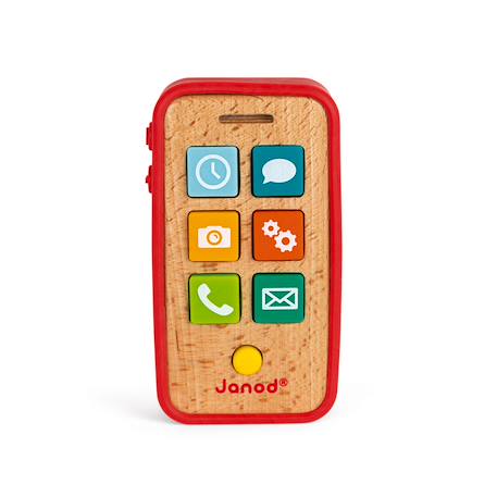 Téléphone sonore en bois Rouge 2 - vertbaudet enfant 