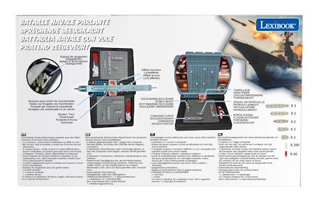 Jeu Bataille navale électronique parlante lumineuse (fr/de/it/nl)  1 ou 2 Joueurs, Effets Lumineux sonores, à piles Gris 4 - vertbaudet enfant 