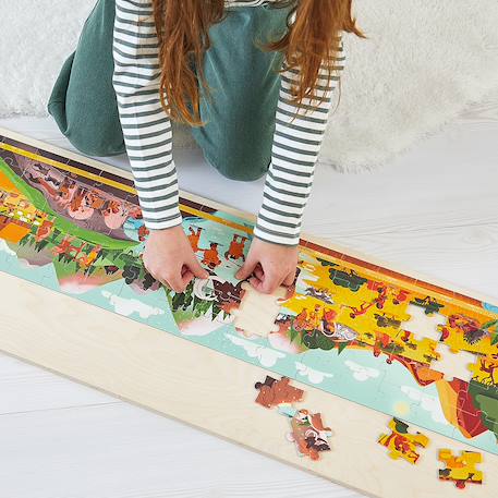 Puzzle frise la préhistoire 100 pièces Multicolore 2 - vertbaudet enfant 