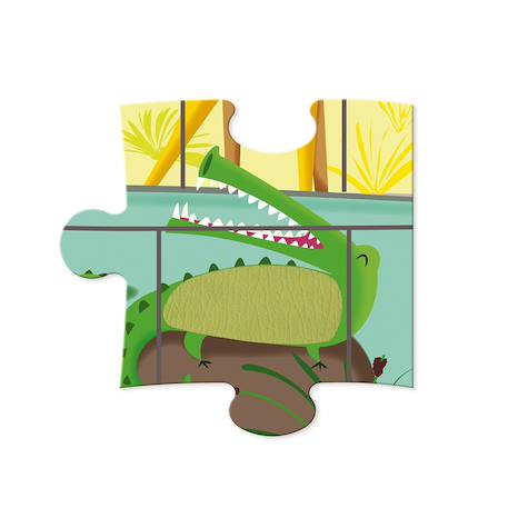 Puzzle tactile  une journée au zoo 20 pièces Multicolore 6 - vertbaudet enfant 