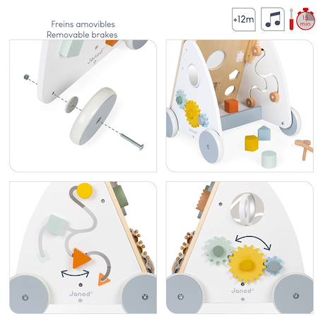 Chariot multi-activités sweet cocoon Blanc / gris 3 - vertbaudet enfant 
