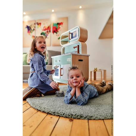 Cuisine en bois double face cooker reverso Vert d'eau 3 - vertbaudet enfant 