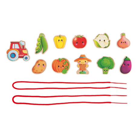 Perles à enfiler en bois fsc légumes Multicolore 3 - vertbaudet enfant 