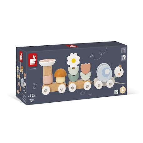 Train à tirer escargot en bois fsc Multicolore 5 - vertbaudet enfant 