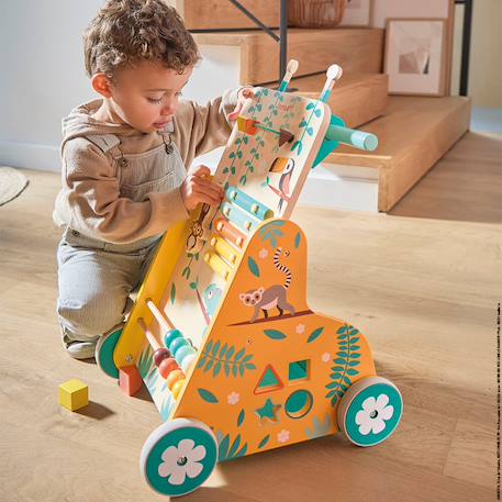 Chariot de marche en bois tropik Multicolore 3 - vertbaudet enfant 