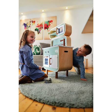 Cuisine en bois double face cooker reverso Vert d'eau 2 - vertbaudet enfant 