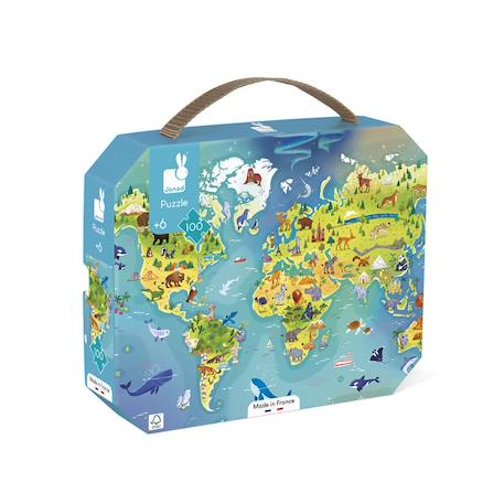 Puzzle le monde 100 pièces Multicolore 1 - vertbaudet enfant 
