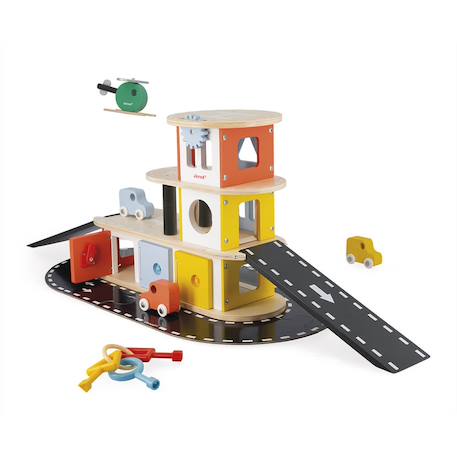 Garage en bois fsc bolid Multicolore 4 - vertbaudet enfant 