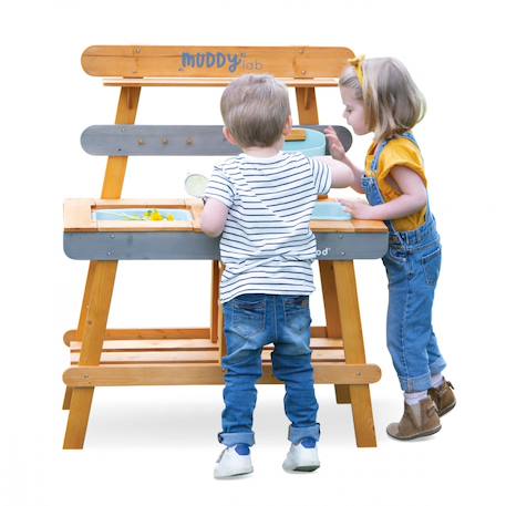 Cuisine d'extérieur en bois fsc, muddy lab Bleu ciel / gris 4 - vertbaudet enfant 