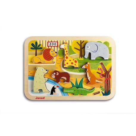 Chunky puzzle au zoo 7 pièces Multicolore 4 - vertbaudet enfant 