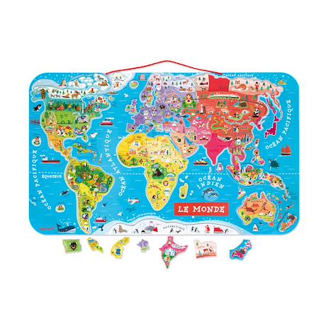 Puzzle monde magnétique 92 pièces Multicolore 1 - vertbaudet enfant 