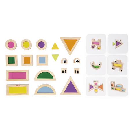 Blocs translucides, 18 blocs 6 cartes modèles Multicolore 4 - vertbaudet enfant 