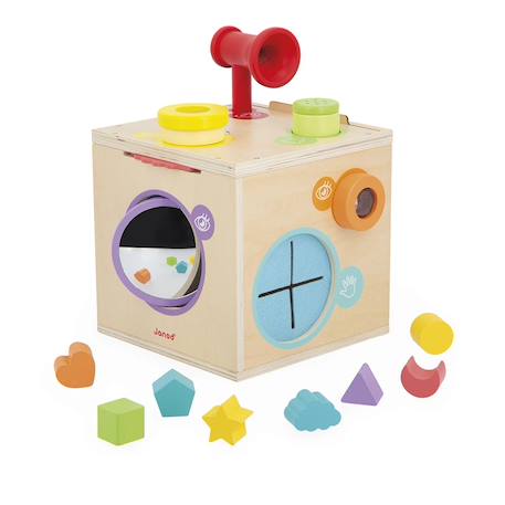 Cube d'Activités en Bois – Jouet Éducatif 4-en-1 pour Bébé | Développement Cognitif Cube d'Activités en Bois – Jouet Éducatif 4-en-1 pour Bébé | Développement Cognitif