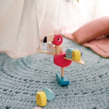 Jeu d'équilibre flamant rose en bois fsc Multicolore 2 - vertbaudet enfant 