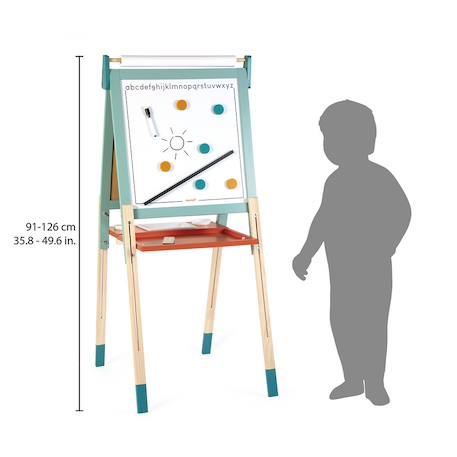 Tableau magnétique en bois double face Bleu 4 - vertbaudet enfant 
