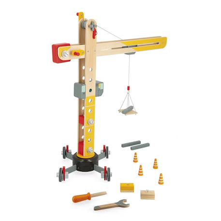 Grande grue en bois fsc Jaune 1 - vertbaudet enfant 