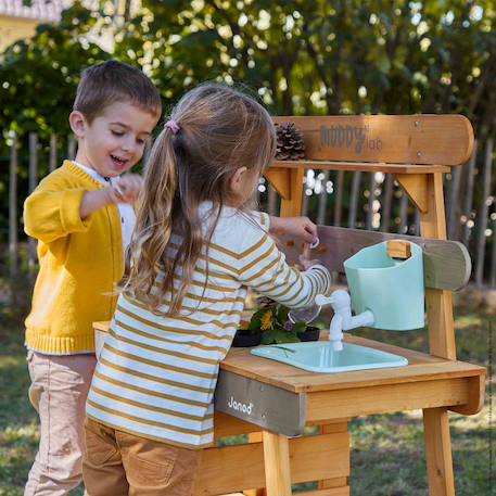 Cuisine d'extérieur en bois fsc, muddy lab Bleu ciel / gris 3 - vertbaudet enfant 