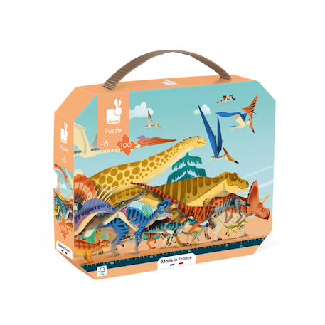 Puzzle panoramique les dinosaures Multicolore 1 - vertbaudet enfant 