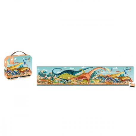 Puzzle panoramique les dinosaures Multicolore 4 - vertbaudet enfant 
