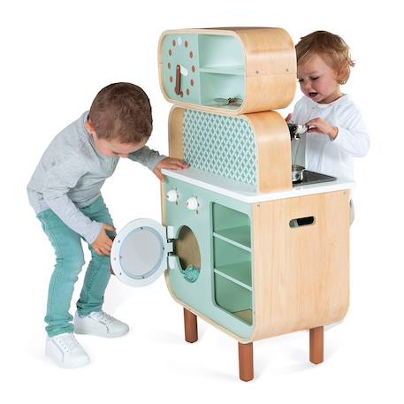 Cuisine en bois double face cooker reverso Vert d'eau 4 - vertbaudet enfant 