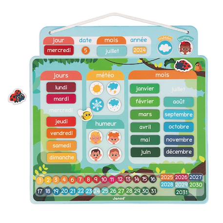 Calendrier éducatif magnétique en bois fsc Multicolore 2 - vertbaudet enfant 