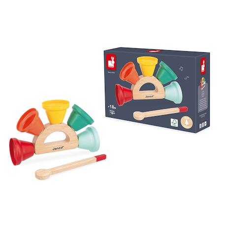 Clochettes en métal, 5 sons différents Multicolore 3 - vertbaudet enfant 