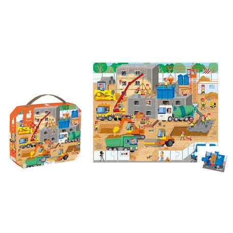 Puzzle le chantier 36 pièces Jaune 3 - vertbaudet enfant 