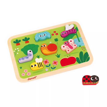 Puzzle en bois le jardin Multicolore 2 - vertbaudet enfant 